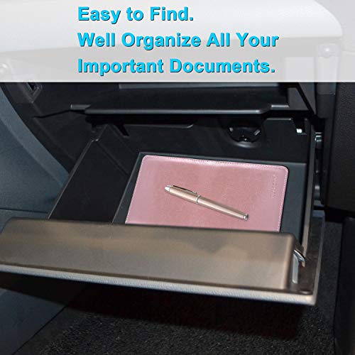 Wisdompro Car Document Holder Organiser, PU Leather Vehicle Insurance and Registration Holders Wallet Case for ID Card, Driving Licence, Key Contact Information Cards - color: Rose Gold