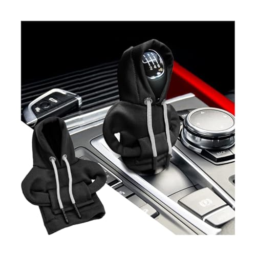 BELOMI Car Gear Shift Cover, Fashionable Hoodie Automotive Gear Shift Knob Protector, Mini Sweater Shirt Gear Shift Knob Cover, Universal Car Decor Accessories (Black) - color: Black, size: 1 Piece
