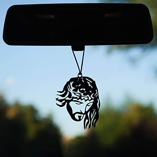 Rear View Mirror Accessories - Car Mirror Hanging Accessories - Car Pendant, Car Charms Ornament - Swinging Ornaments Cars Accessory for Men and Women Hanger - Black (Jesus Cross Siluette) - style: Jesus Cross Siluette