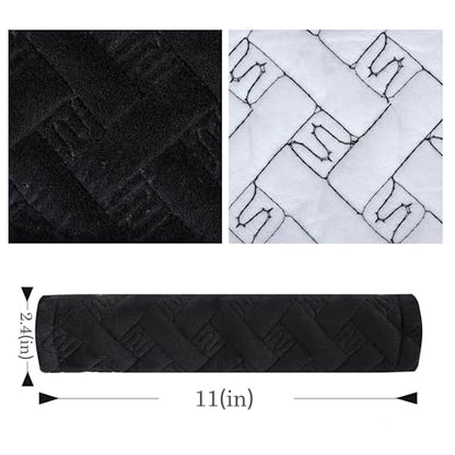 2-Pack Soft Seat Belt Covers Universal Car Shoulder Pad Cushions with Braid Pattern for Comfortable Driving & Bag Strap Protection Black