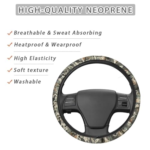 Camo Steering Wheel Cover 15 Inches for Men Duck Neoprene Anti-Slip Car Steering Wheel Grip Wrap Soft Car Accessories Protective for SUV Vehicle Sedan Truck - color: Camo Hunting Duck Print