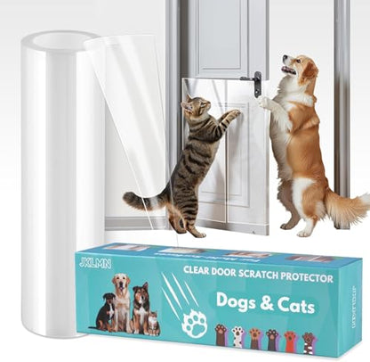 Door Protector from Dog Scratching – Transparent Dog Scratch Guard for Doors & Furniture – No-Residue Pet Scratch Protector, Durable & Trimmable Anti-Scratch Vinyl Sticker for Dogs & Cats (118"x8.3")