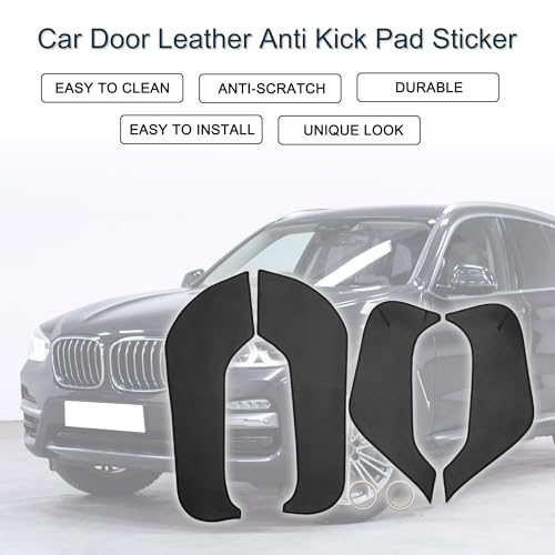 Car Door Leather Anti Kick Pad Sticker for BMW X3 2018-2020 Waterproof Door Panel Interior Side Edge Film Trim Protector Black Adhesive Backing 1 Set