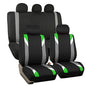 FH Group Premium Modernistic Flat Cloth Car Seat Covers – Universal Fit, Washable Seat Covers for SUV Sedan Van, Green, Full Set - color: Green, size: Full Set