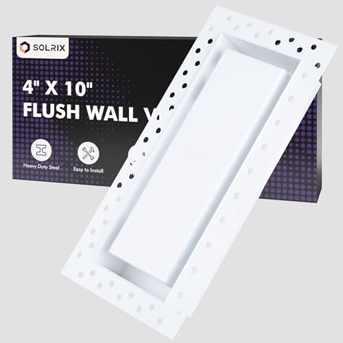 4x10 Wall Vent, Metal Ceiling Vents Covers Paintable HVAC Vent Cover Decorative Air Vents Modern Register Grille Flush Wall Vent for Walls Ceiling - color: 4x10