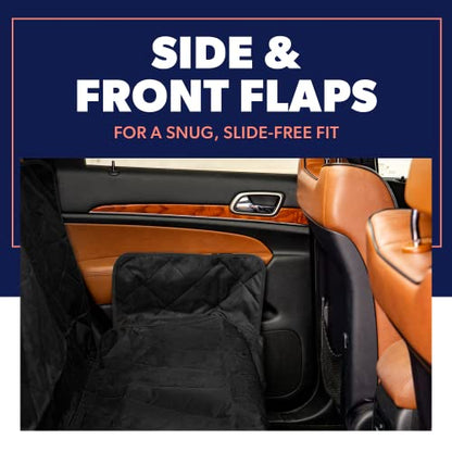 Black Car Rear Seat Cover for Dogs, Durable Waterproof & Scratch Resistant Vehicle Backseat Protector, Nonslip Dog Accessory & Pet Protection for Back Seats, Machine Washable