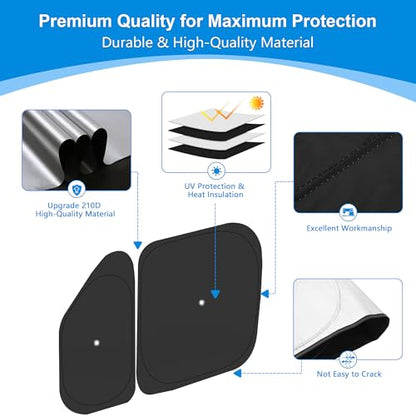 Front Side Window Sun Shade for 2014-2025 Dodge RAM ProMaster Full Size Cargo Van, Foldable Window Sunshade Sun Visor Protector, Side Window Shades Sun Shield Blocks UV Rays Heat, Pack of 4 - size: Silver & Black-Fit 2014-2025 Dodge RAM ProMaster