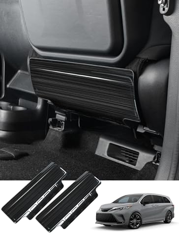 Seat Back Protector Compatible with Toyota Sienna 2026 2025 2024 2023 2022 Accessories Back of Seat Protector,Stainless Steel Kick Mats Back Seat Protector 2Pcs (Black)