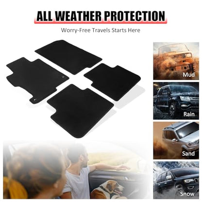 Floor Mats Compatible with 2013-2017 Honda Accord Sedan, Factory Fitment Carpet Front & Rear Black 4PC Nylon by IKON MOTORSPORTS, 2014 2015 2016