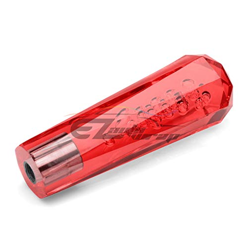 EZAUTO WRAP Shift Knob Stick Crystal Transparent Bubble Red Throw Gear Shifter 15cm - color: Red, size: 15cm