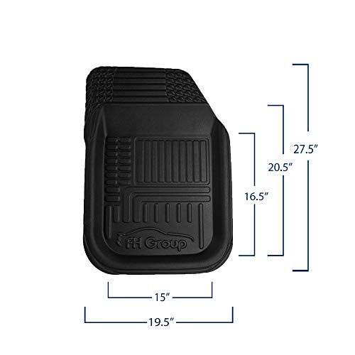 FH Group Automotive Floor Mats - Deep Dish Floor Mats, TPO Plastic Climaproof Floor Mats for Cars, Universal Fit, Trimmable Car Floor Mats, Full Set, Floor Mats for Sedan, SUV, Truck Floor Mats Black