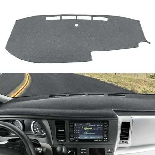 Dash Cover Mat Custom Fit for Toyota Sienna 2015-2020, Dashboard Cover Pad Carpet Protector (Darkgray) F151 - color: 15-20 DarkGary