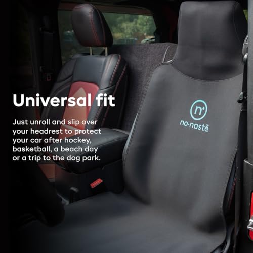 Nonaste Premium Car Seat Protector - Made with Neoprene to Resist Sweat, Odors, Spills & Pets - Odor-Resistant, Waterproof, Sweatproof & Easy to Clean Athletic Car Seat Protector - Black, 1 Pack