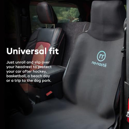 Nonaste Premium Car Seat Protector - Made with Neoprene to Resist Sweat, Odors, Spills & Pets - Odor-Resistant, Waterproof, Sweatproof & Easy to Clean Athletic Car Seat Protector - Black, 1 Pack