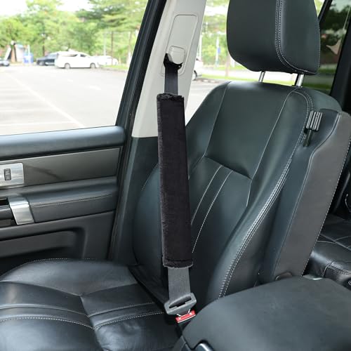 Soft Faux Fur Universal Fit Seatbelt Cover Car Truck SUV Airplane Seat Belt Shoulder Pad for Carmera Backpack Straps Neck Cushion Protector Extra Long 15.7in Black - color: Black, size: 15.7in 1pack