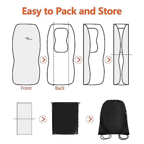 IsoTowel Car Seat Cover for Front Seat,Breathable Fabric with Non-Slip Bottom,Comfort Car Seat Protector for Cold Weather (Black & White)