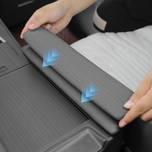 2PCS Center Console Armrest Side Cover for Toyota Sienna 2021-2026 Silicone Armrest Storage Box Side Cover Protector Compatible with LE/XLE/XSE/Woodland Edition/Limited/Platinum(Gray) - size: Center Console Armrest Side Cover