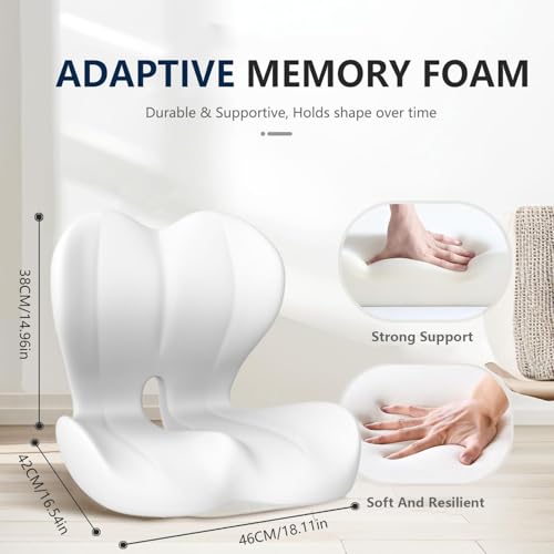 Car Seat Cushion for Long Driving, Office Chair Cushion, Truck Seat Cushion, Memory Foam Seat Cushion Increase Height by 3.94 Inch, Car Seat Cushion for Car, Sciatica & Tailbone Pain Relief