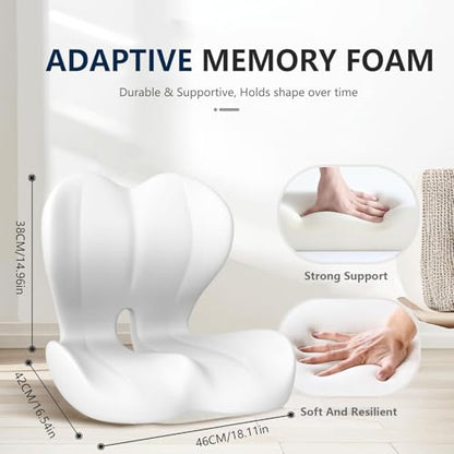 Car Seat Cushion for Long Driving, Office Chair Cushion, Truck Seat Cushion, Memory Foam Seat Cushion Increase Height by 3.94 Inch, Car Seat Cushion for Car, Sciatica & Tailbone Pain Relief