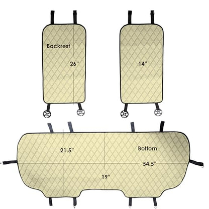 FH Group Car Seat Cushion Rear Set Beige Faux Leather Automotive Seat Cushions - Universal Fit, Rear Car Seat Cushion, Car Seat Cushions With Non-slip Silicone Backing for SUV, Sedan, Van - color: Beige, style: Rear Set