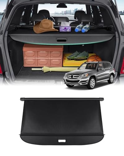 Powerty Retractable Cargo Cover for 2008-2015 Merecedes Benz GLK-Class-Canvas Texture Trunk Cover Privacy Screen Rear Security Shade for GLK Accessories - size: 2008-2015 Merecedes Benz GLK