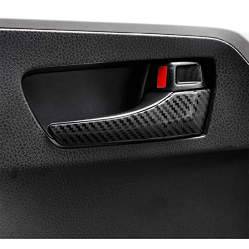 x xotic tech Set Carbon Fiber Style Interior Door Handle & Door Armrest Pull Handle Accessories Cover Trim Combo Kit, Compatible with Toyota Rav4 2013-2018