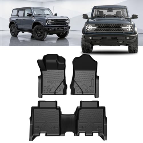 Custom Fit Floor Mats for Ford Bronco 4-Door 2021-2026 (Not for Sport), All Weather, Waterproof, Anti Slip TPE Car Floor Liners Accessories, Black - size: 1.For Ford Bronco 4Door|21-26|Floor Mats
