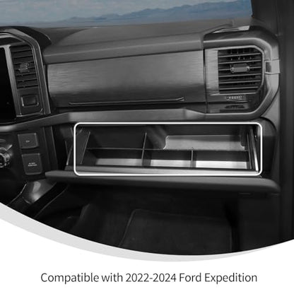 Glove Box Organizer Compatible with 2021 2022 2023 2024 2025 2026+ F150 & 2023-2026+ F250-F550 & 2022-2024 Ford Expedition, Glove Box Dividers, Interior Accessories