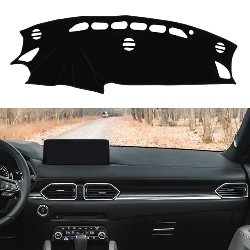 Motoforti Dash Cover, Non-Slip Dashboard Carpet Mat for Mazda CX-5 2012-2016, Polyester, Black