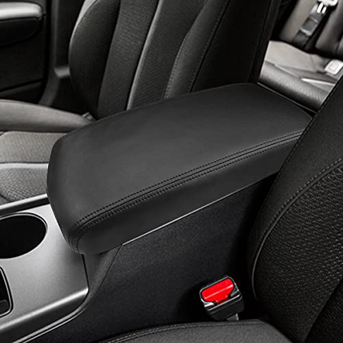 INTGET Car Center Console Armrest Cover for Kia Optima Accessories 2016 2017 2018 2019 2020 Leather Middle Console Arm Rest Box Lid Seat Cover Protector Cushion Saver (Black Stitches) - color: Black Stitches