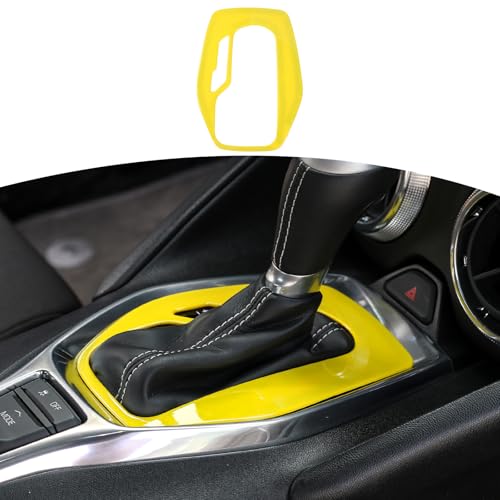 RT-TCZ for Chevy Camaro Gear Shift Panel Trim Cover Yellow for Chevrolet Camaro 2016-2024 Yellow Interior Accessories