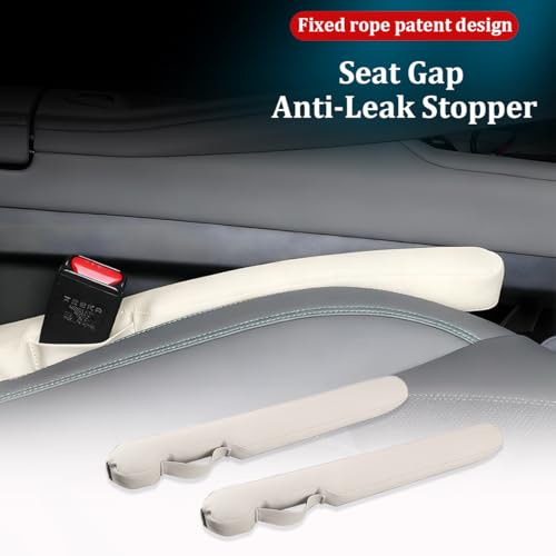 Car Seat Gap Filler, 2PCS Between Vehicle Seats Console Organizer Stop Things from Dropping, Automotive Interior Chair Gap Coverage Fill, Universal for SUV Automobile Truck (Beige) - color: Beige