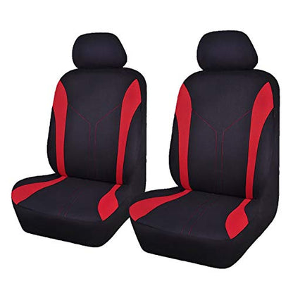 Flying Banner Car Seat Covers Front Set Breathable Mesh Seat Protector Fabric Polyester Cover Easy Installation SUV CAR Woman Lady Femal (Front Set, Black Red)