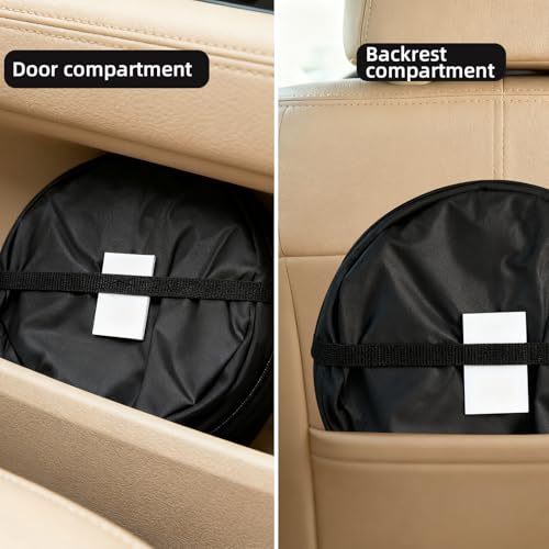 GiftNest Car Trash Can for Back Seat 1-Second Pop Up Foldable Leakproof 1 Gallon Car Garbage Bin with Hook and Loop Strap Waterproof Liner Car Garbage Bag Fits Cars, Home, Office
