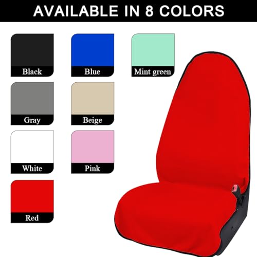DXNQ 2PCS Car Towel Seat Cover, Waterproof Sweating Non-Slip Premium Soft Towel Carseat Protector, Universal Machine Washable Car Truck SUV Front Seat Cover for Gym Workout Beach Hiking (Red) - color: Red, 2pcs, Front