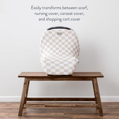 Itzy Ritzy 4-in-1 Nursing Cover, Car Seat Cover, Shopping Cart Cover & Infinity Scarf – Breathable, Multi-Use Nursing Cover Up for Breastfeeding, Carseat Canopy & Stroller Cover (Checkerboard) - color: Checkboard
