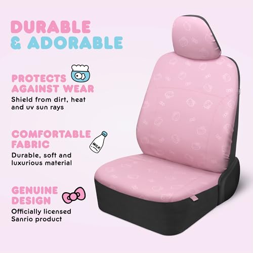 Carbella Hello Kitty Car Seat Covers - Cute Pink Seat Covers, Car Accessories Gift Hello Kitty Accessories 2pc Pink Car Seat Covers - color: Seat Covers Leather-Pink, style: Hello Kitty