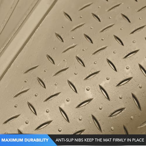 PIC AUTO Heavy Duty Cargo Liner, Trimmable All-Weather Rubber Trunk Mat for Cars, SUVs, Vans & Trucks, Anti-Slip Backing, Durable Protection, Large, Beige - color: Beige