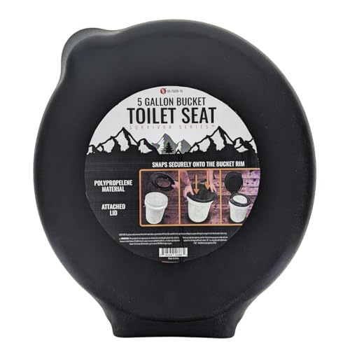 SE Portable Black Plastic Toilet Seat Lids, Fits a 5 Gallon Bucket, Great for Camping, Outdoor Activities, or for Emergencies
