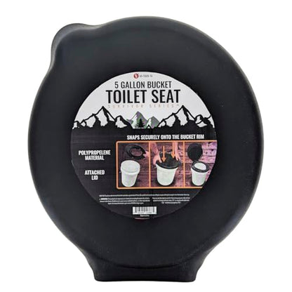 SE Portable Black Plastic Toilet Seat Lids, Fits a 5 Gallon Bucket, Great for Camping, Outdoor Activities, or for Emergencies