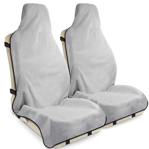 Waterproof Seat Cover Towel, 2PCS Premium Sweat Carseat Protector, Perfect for Universal Anti-Slip Car Truck SUV Seat, Great for Surfing Yoga Gym Workout, Gray - color: gray, size: 2 Packs