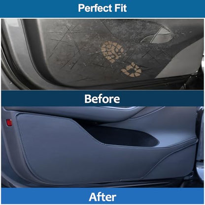 Model Y Juniper Door Anti Kick Pads Pearl Sticker Side Door Protective Cover Leather Pad Edge Guard Side Mat Waterproof Dust Resistant Model Y Juniper Interior Accessories 2025 2026 4 PCS