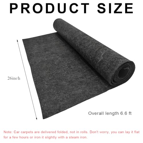 78"x26" Underfelt Carpet for Car, High Grade Felt Fabric Durable Underfelt Car Subwoofer Carpet Liner, Automotive Trunk Liner Felt Roll for Speaker RV Truck Marine Boat Home - color: 78×26 inches