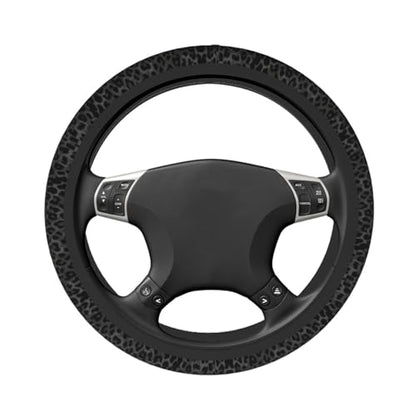 Leopard Steering Wheel Covers Non Slip Neoprene Steering Wheel Protector Cover Universal 15 Inch for Men Women (Black Green Grey) - color: leopad