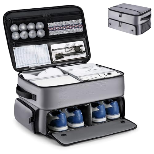 Golf Trunk Organizer, Golf Accessories for Men/Women to Storage Stuff and Gear, Cool Gifts for Golfers, Dad, Him/Her, Birthday or Father’s Day - color: Gray