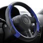 Elantrip Steering Wheel Cover Leather 14 1/2 to 15 inch Universal Padded Soft Grip Breathable for Car Truck SUV Jeep Anti Slip Blue and Black - color: Black and Blue, size: 14 1/2 - 15 Inch
