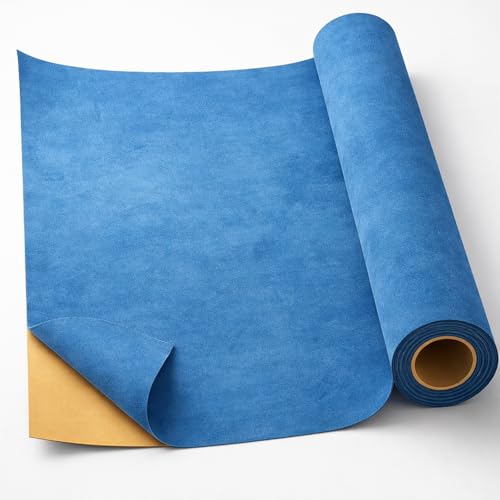 Self-Adhesive Suede Decorative Film for Car - Headliner/Dash/Door/Trunk | Stretchable & Scratchproof Ultra-Fiber Leather | DIY Peel & Stick 10"x59" Pro-Grade Curved (Blue, 10"x59") - color: Blue, size: 10"x59"