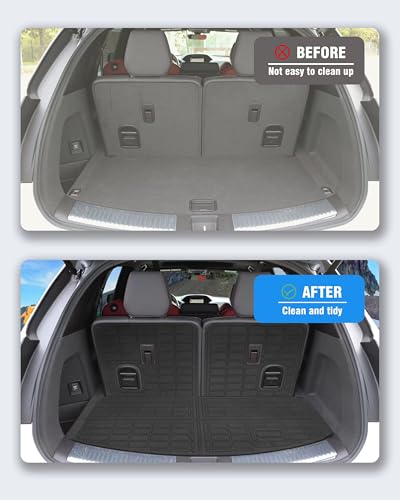 Cargo Liners Backrest Mat for Acura MDX Accessories 2014-2021 with Hook&Loop Rear Trunk Mat Rear Seat Back Cover Protector All Weather Anti-Slip Split Dog Liner - color: Acura MDX 2014-2021, size: Backrest Mat + Trunk Mat