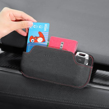Adhesive Sunglasses Holders for Car Dashboard Car Seat Side Center Console Mini Tray Storage chapstick holder for car Auto side Door Eyeglass Card Pen Phone Tray Pouch Pocket Seat Gap Filler Organizer