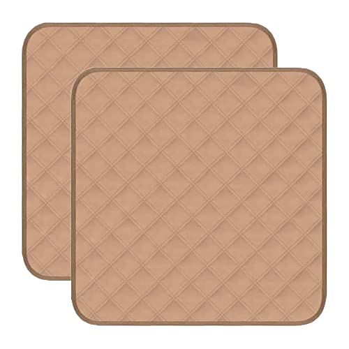 Waterproof Washable Seat Protector Pads Reusable Incontinence Chair Pads Resuable Pee Pads for Senior Adults Kids Stay Well in Place 22"X21" Beige 2Pcs - color: Beige